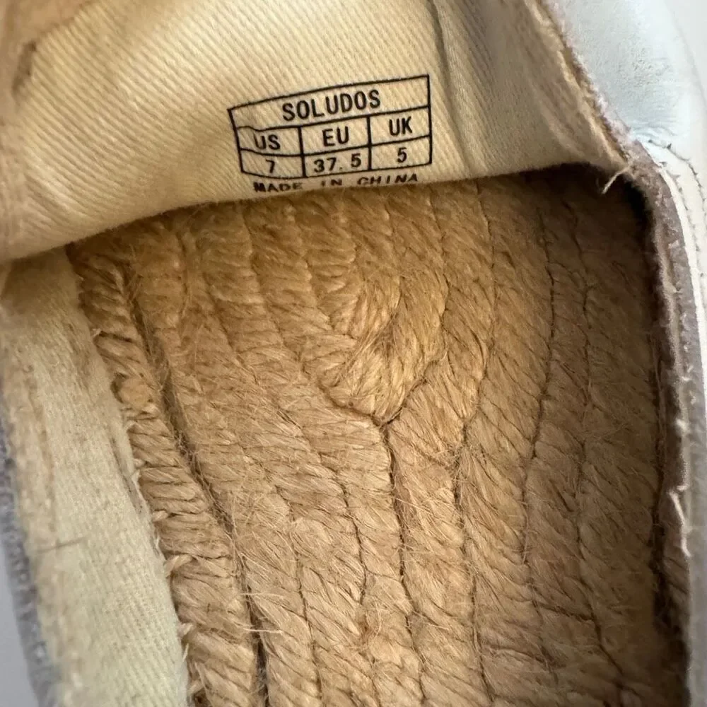 Soludos Jason Polan Wink Embroidered Leather Espadrilles Women’s Size 7‎ Shoes